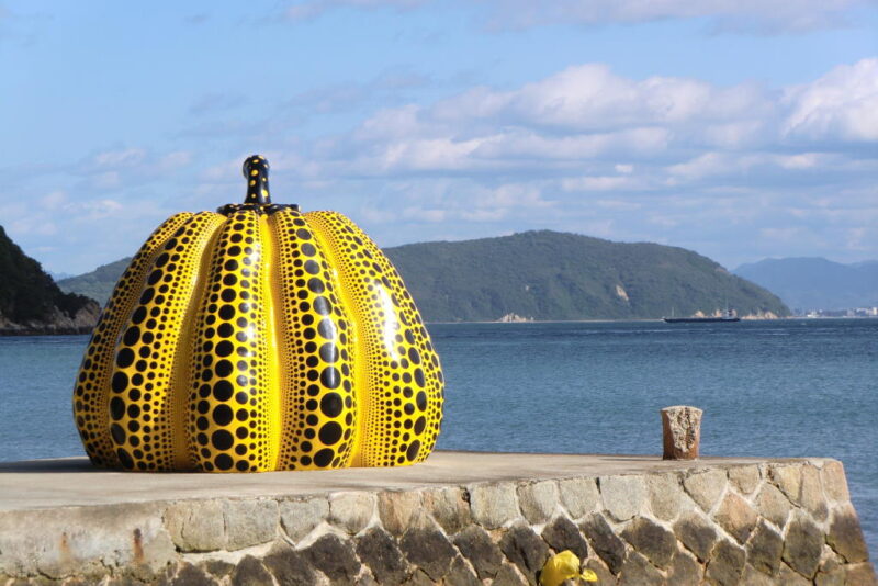 Yayoi Kusama's Yellow Pumpkin on Naoshima